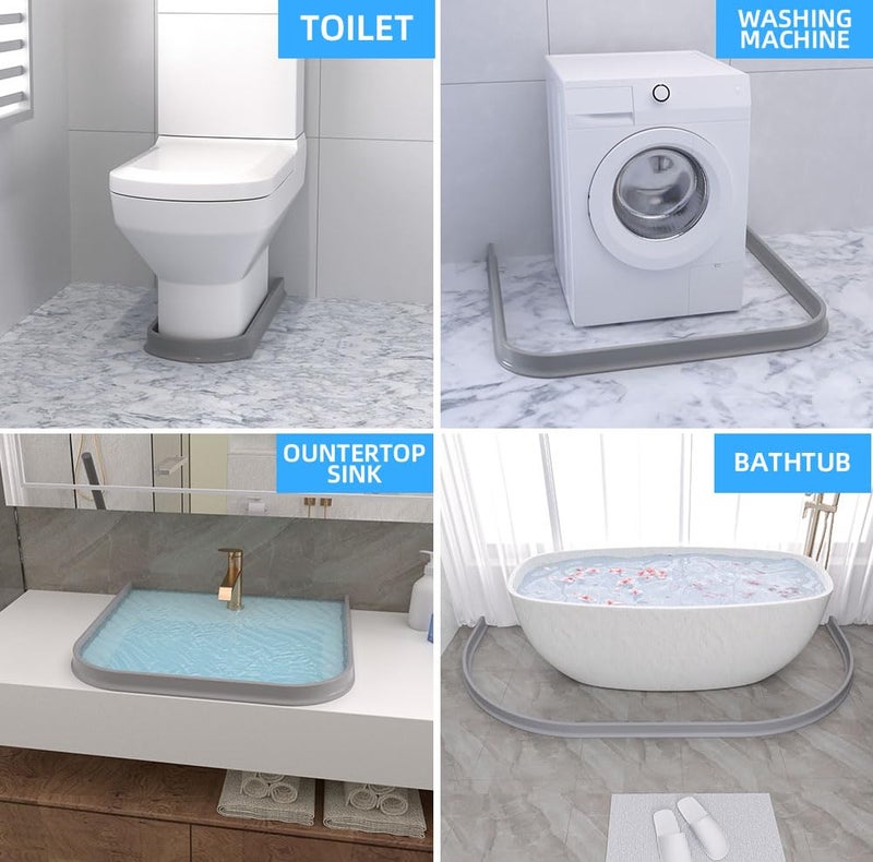 Duzzy 118 Inch Shower Threshold Water Dam, Shower Water Guard to Keep Water in Shower, Shower Water Stopper Dry and Wet Separation Suitable for Bathroom and Kitchen - Image 4